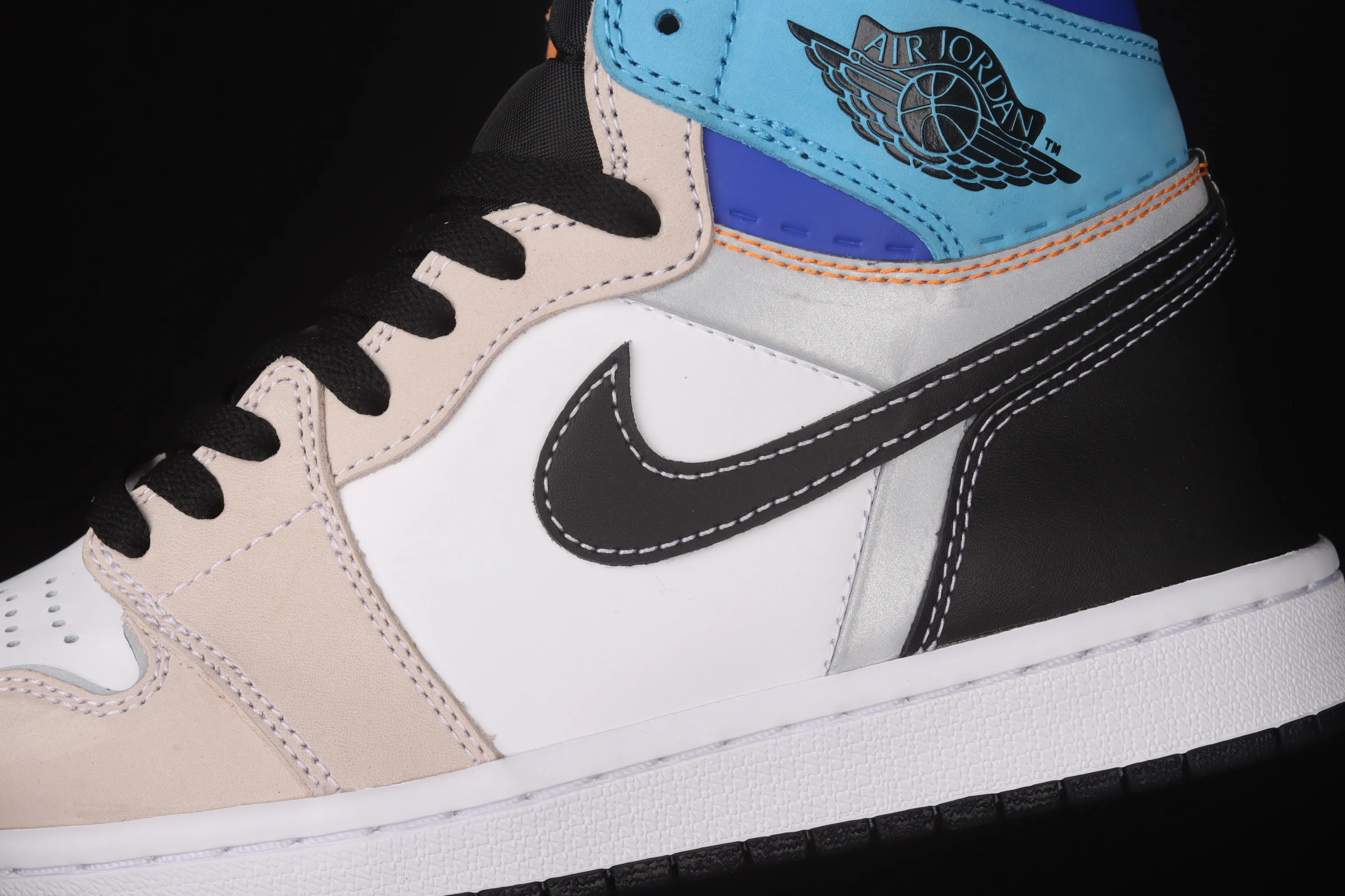 All categories Air Jordan Jordan series basketball shoes Air Jordan 1 High Pure original version Air Jordan 1 High OG Pro "Total Orange" AJ1 Joe 13M blue and white stitching high-top basketball shoes DC6515-100